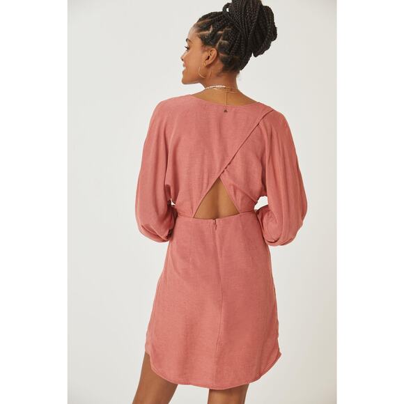 Anthropologie Puff-Sleeve Wrap Mini Dress - New - Size 4 - Picture 2 of 4